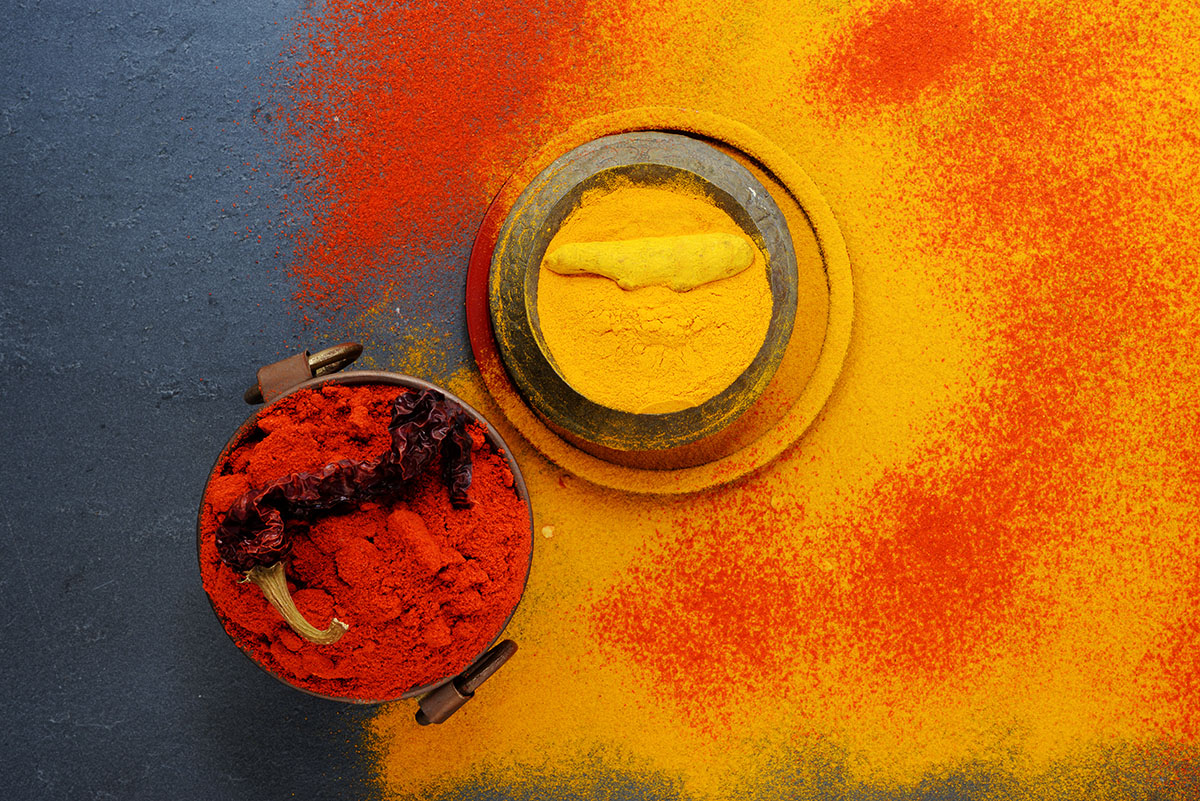 spices – pepper and turmeric